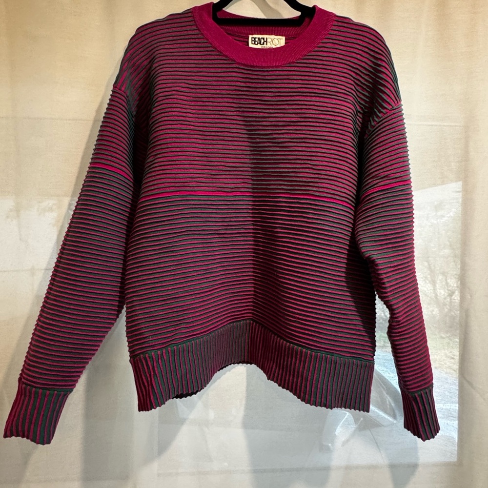 Beach Riot Vibrant Pink and Blue Knit Top
